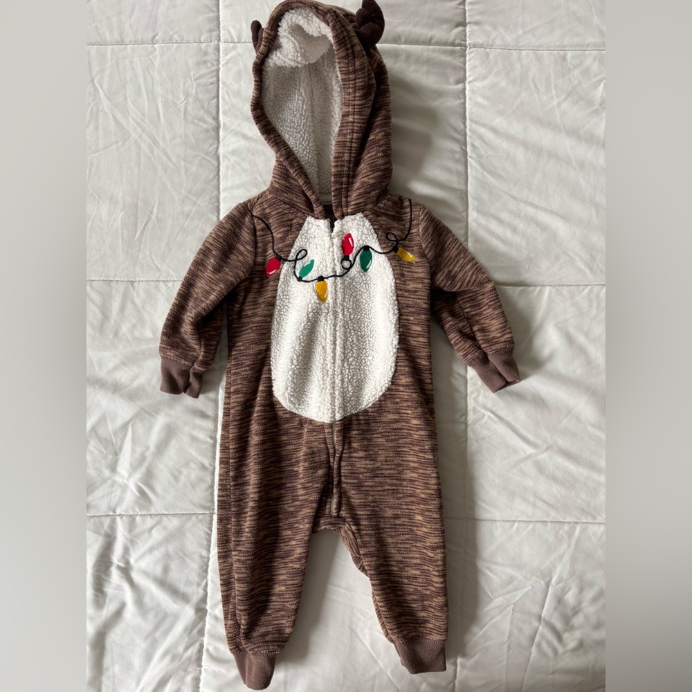 Cozy Brown Hooded Kids One Piece